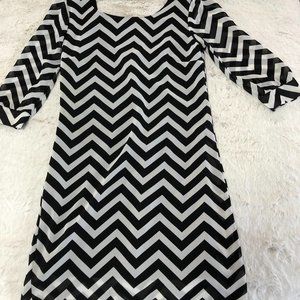 Black and White Chevron Dress